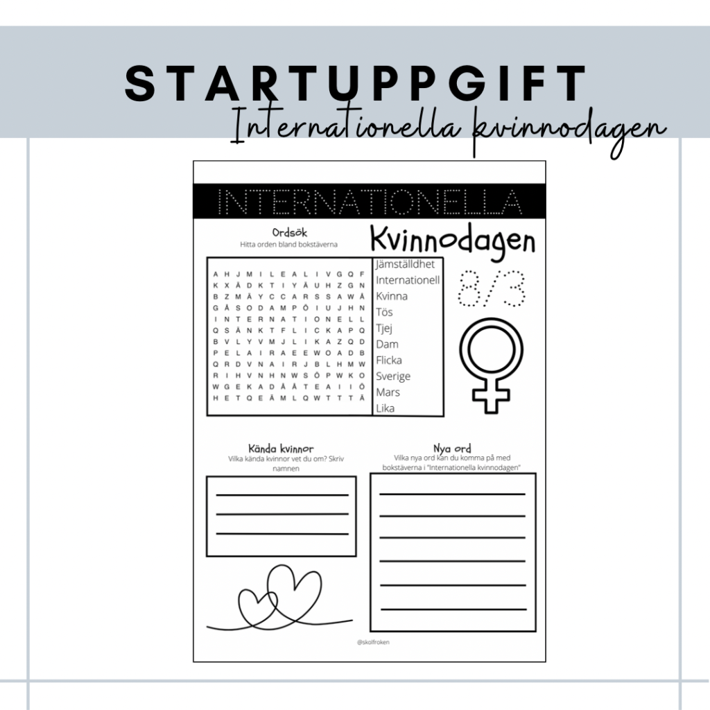 Startuppgift – Internationella kvinnodagen