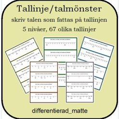 Tallinje/talmönster - vilka tal fattas - 67 olika tallinjer i 5 nivåer