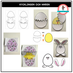 Påskpyssel - kycklingarna och påskharen