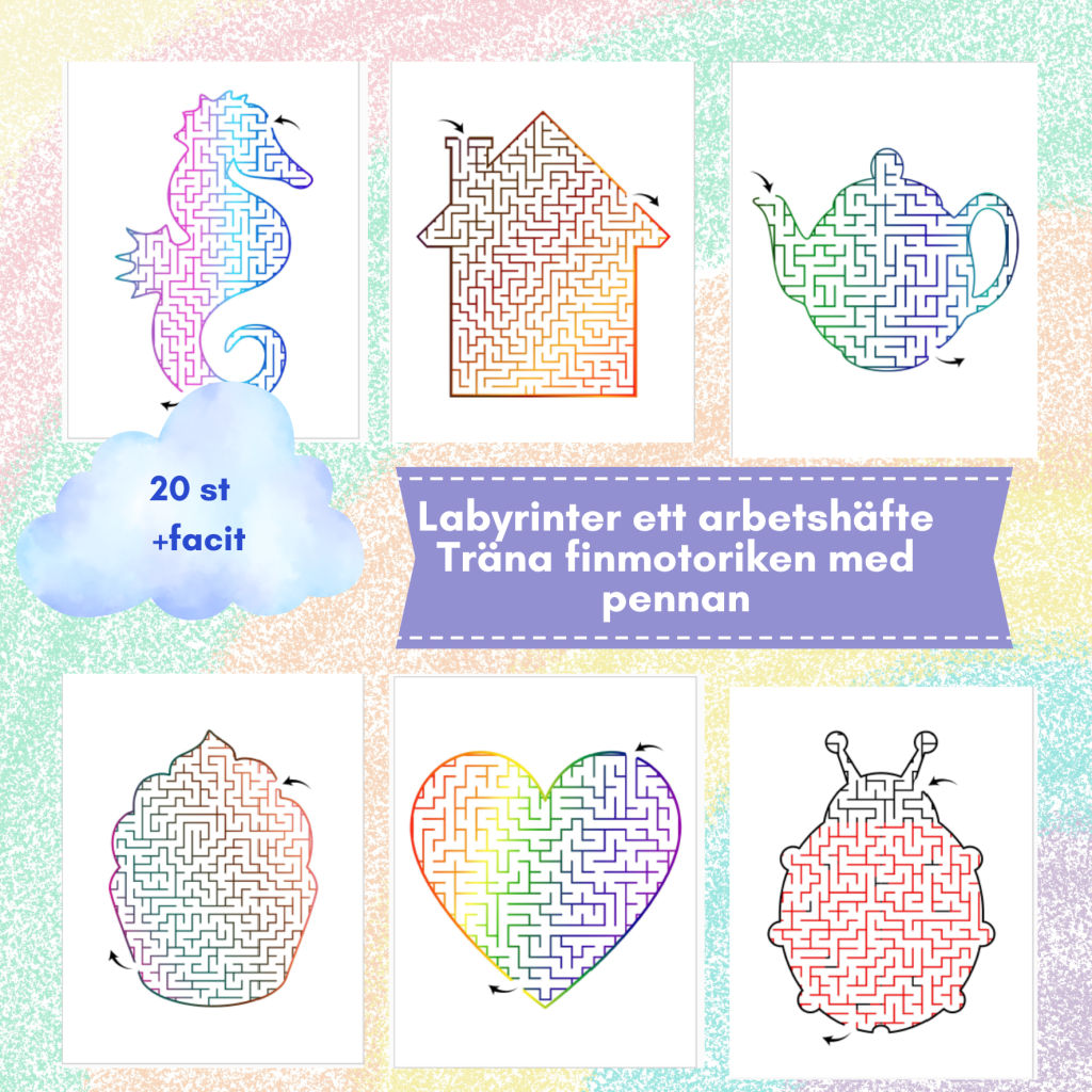 Labyrinter – träna med pennan 20 st