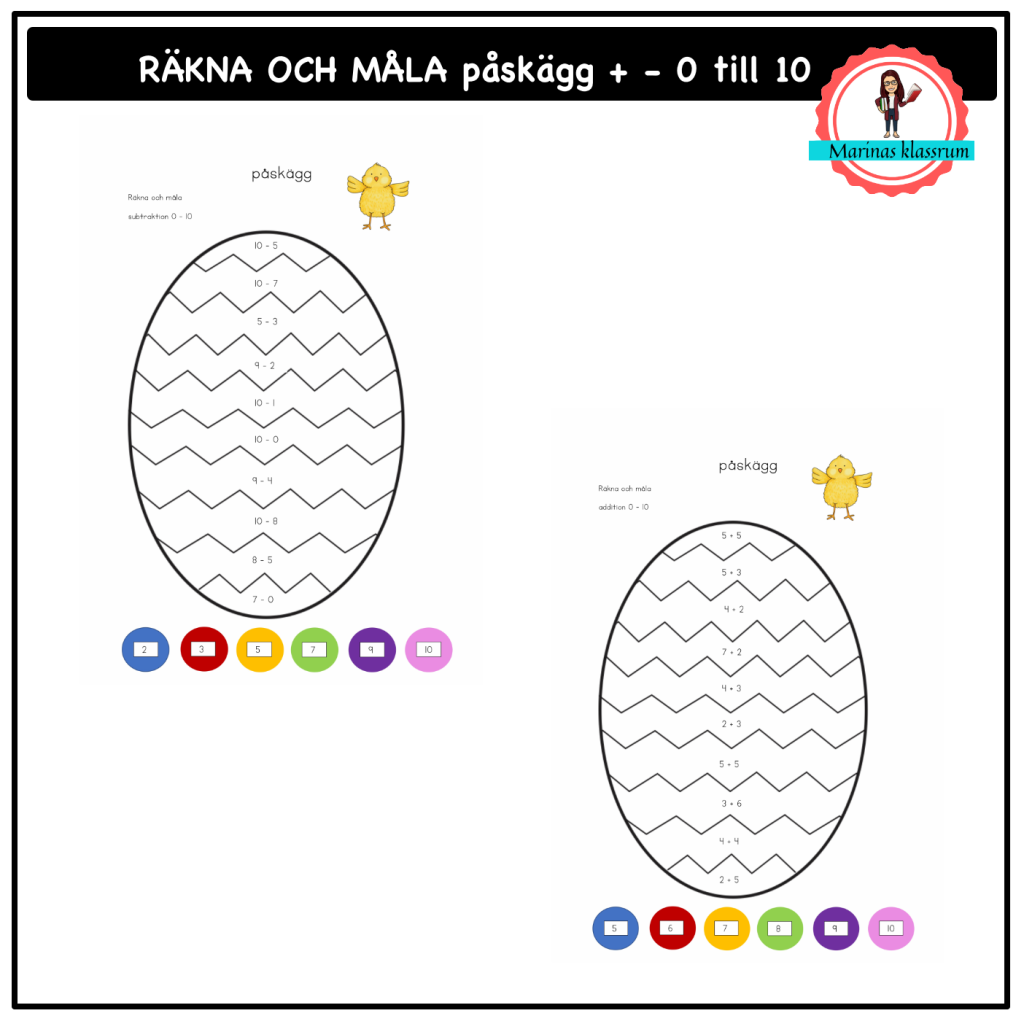 Räkna och måla påskägg