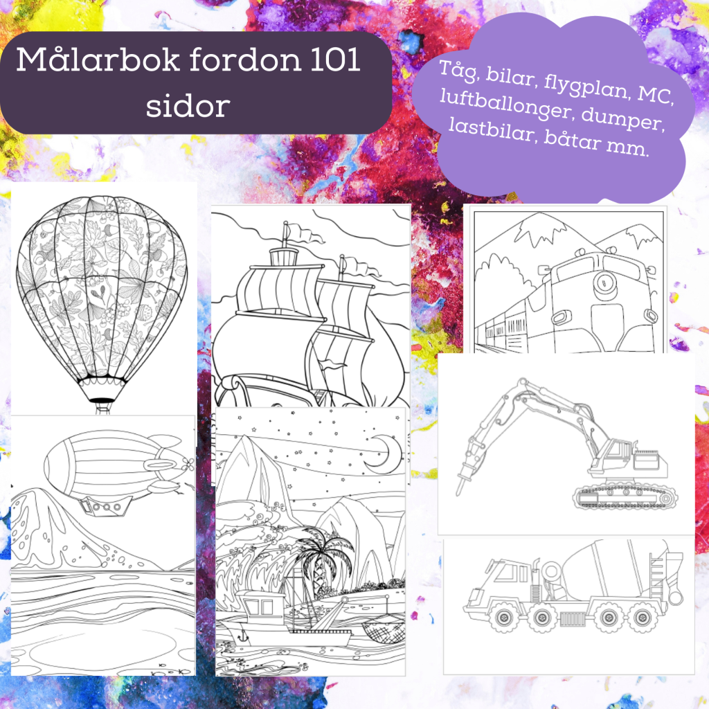 Fordon stor målarbok