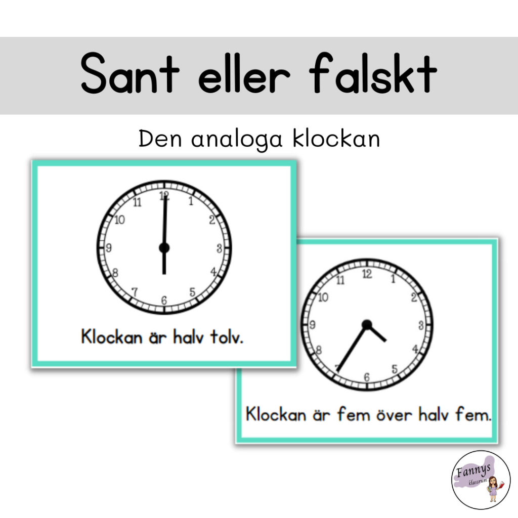 Sant eller falskt analoga klockan