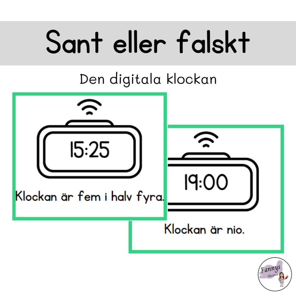 Sant eller falskt digitala klockan