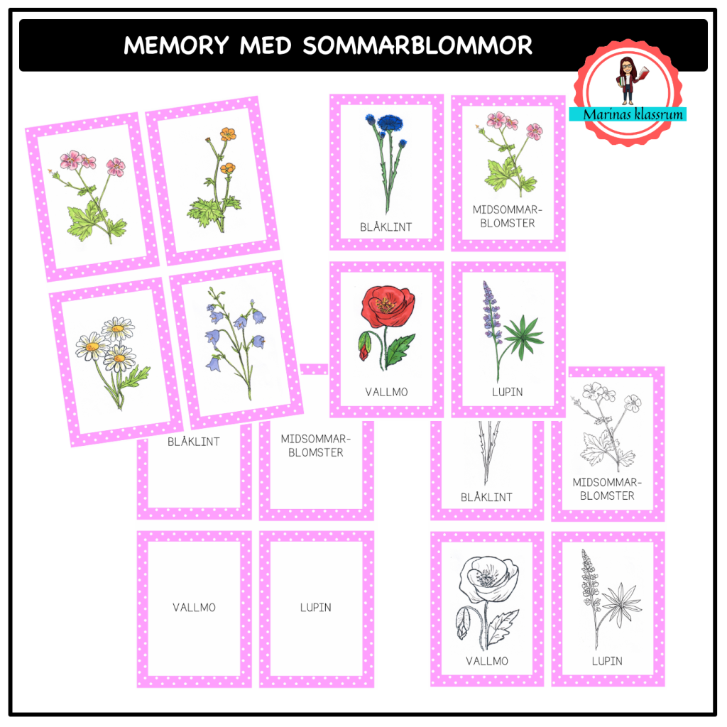 Memory med sommarblommor