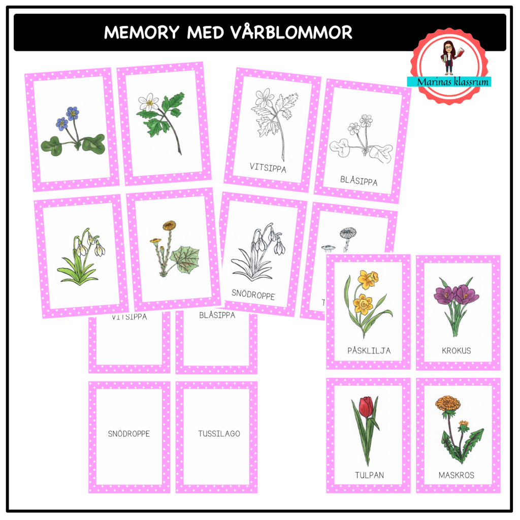 Memory med vårblommor