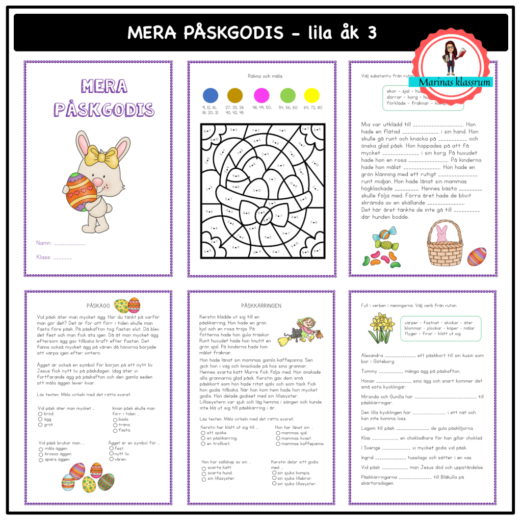 Mera påskgodis lila åk 3