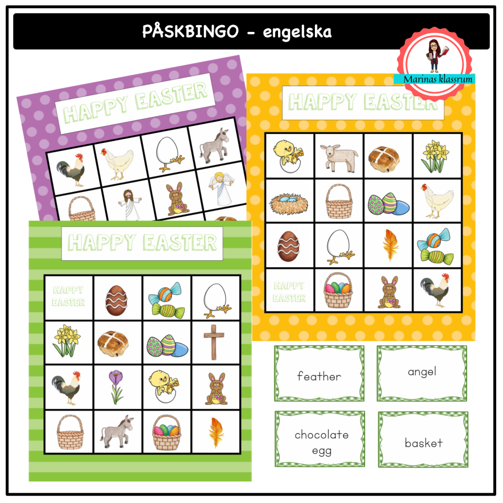 Påskbingo – engelska