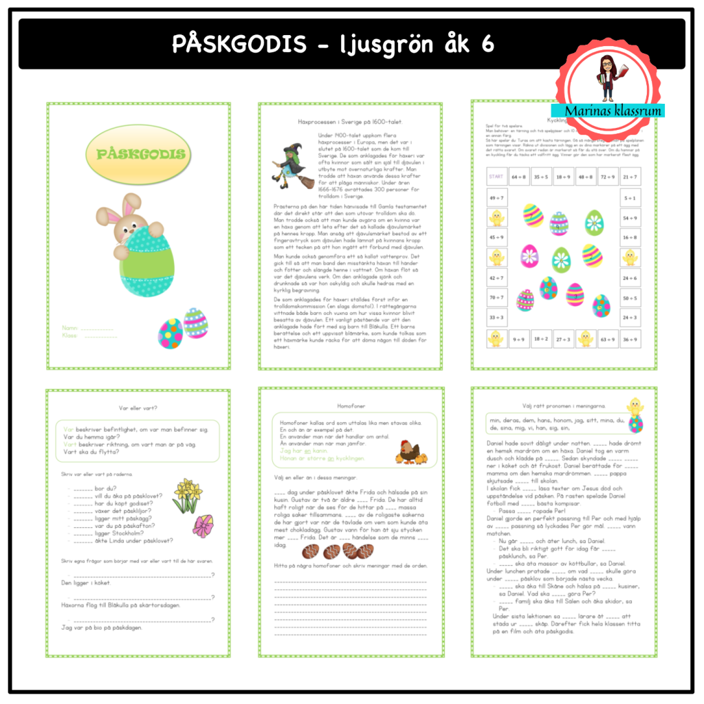Påskgodis ljusgrön åk 6