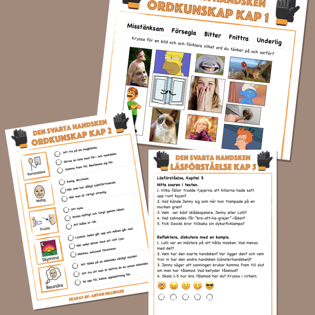 Den svarta handsken (läsförståelse+ordkunskap)