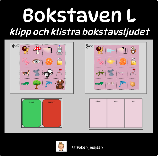 Bokstaven L – klipp och klistra bokstavsljudet