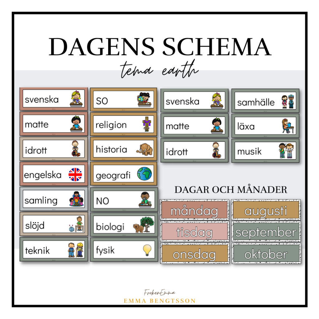 Earth: dagens schema