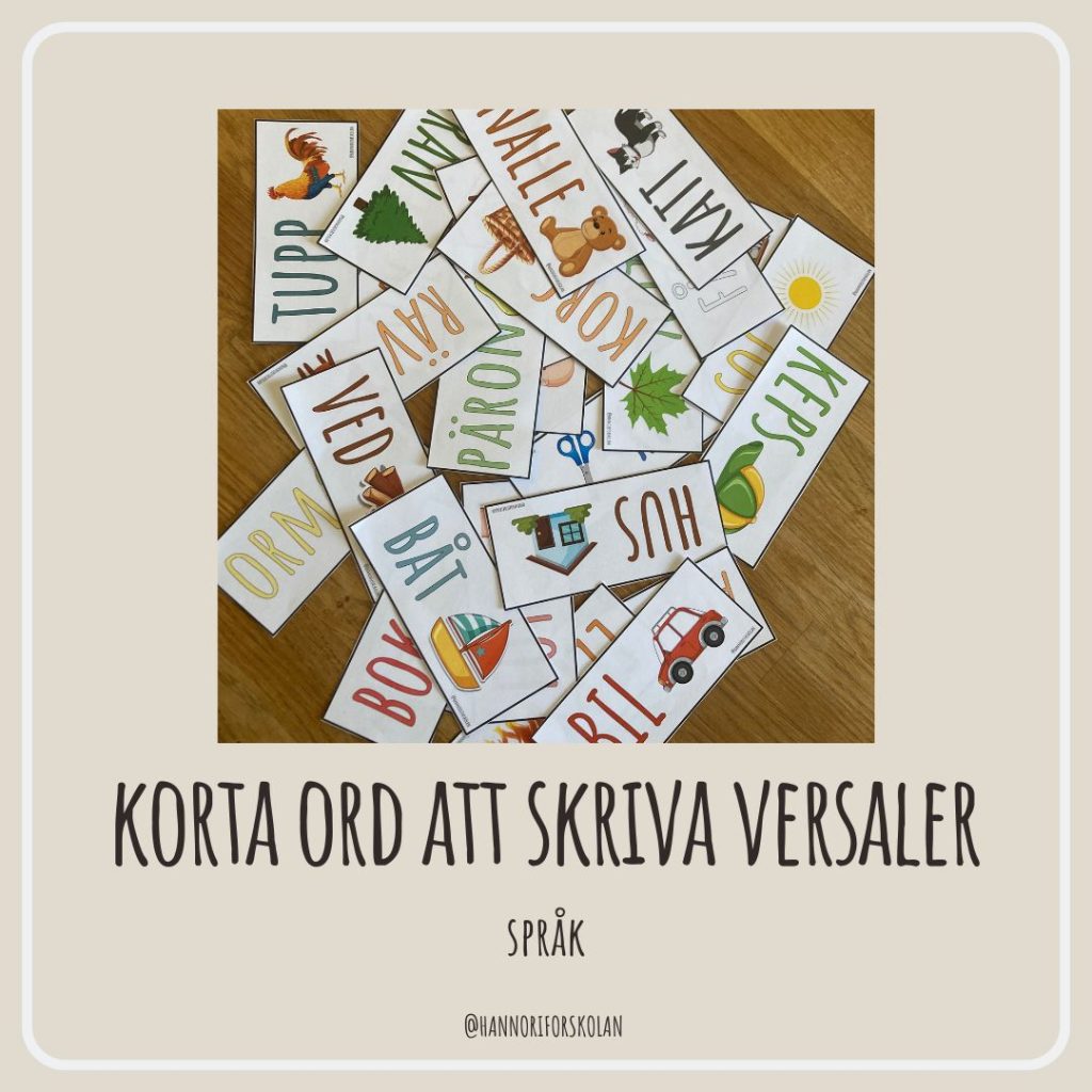 Korta ord att skriva – versaler