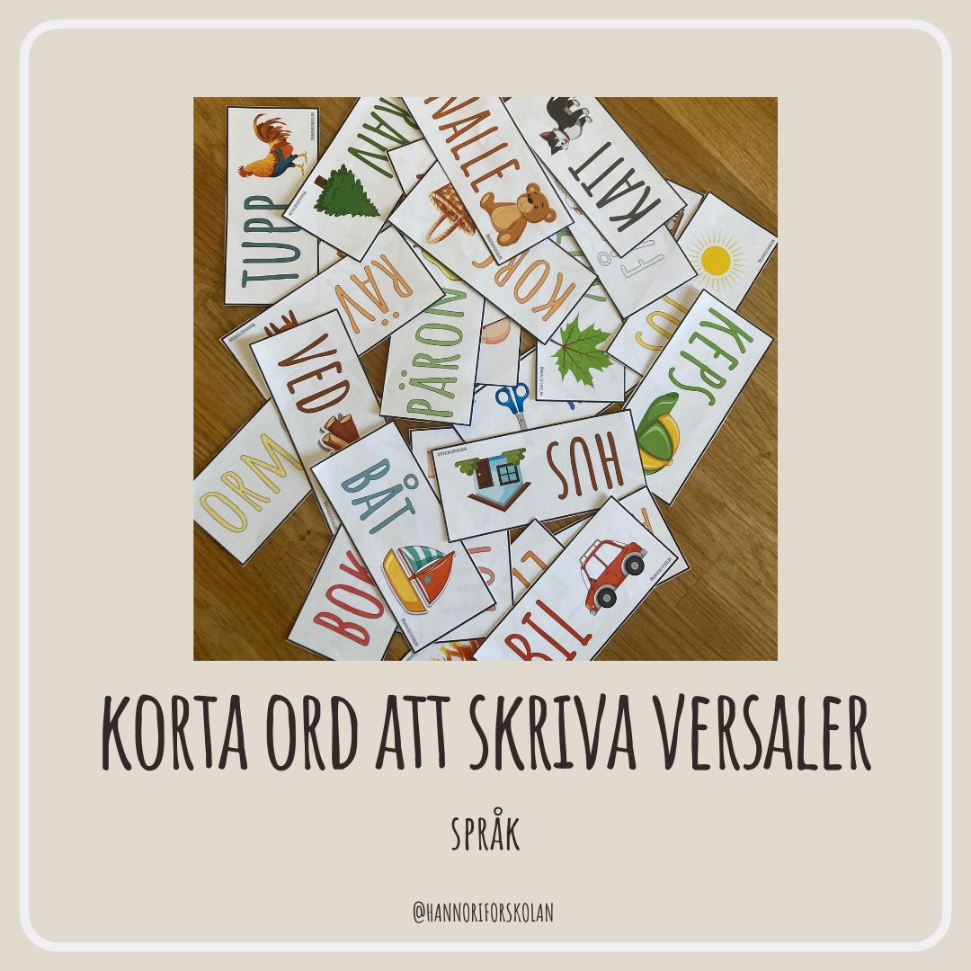 Korta ord att skriva - versaler