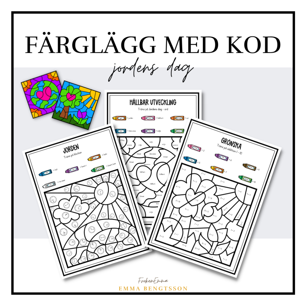 Färglägg med kod: jordens dag