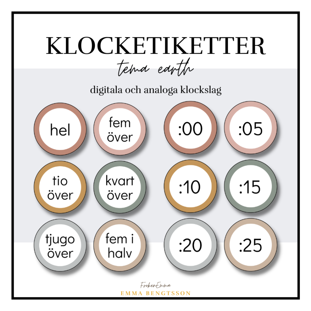 Earth: klocketiketter