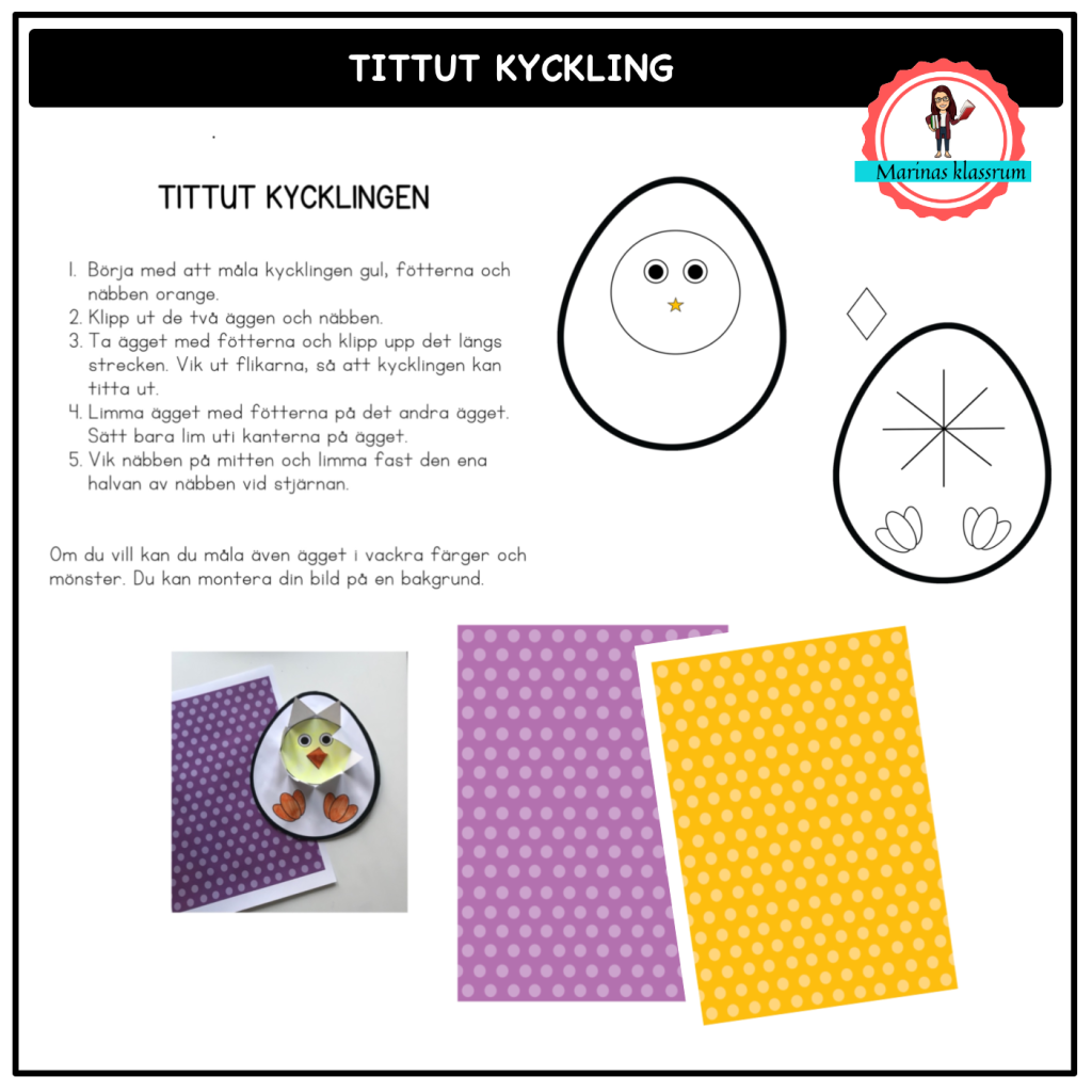 Påskpyssel – tittut kyckling