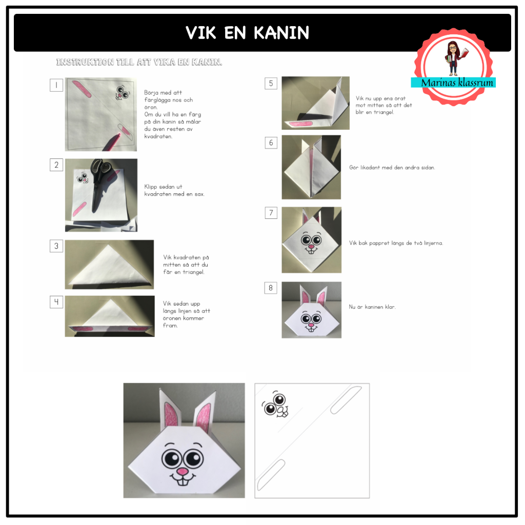 Påskpyssel – vik en kanin