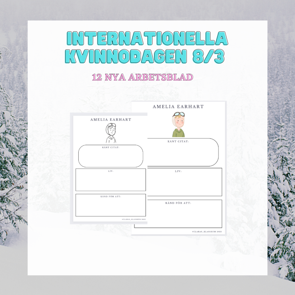 Internationella kvinnodagen – 12 arbetsblad