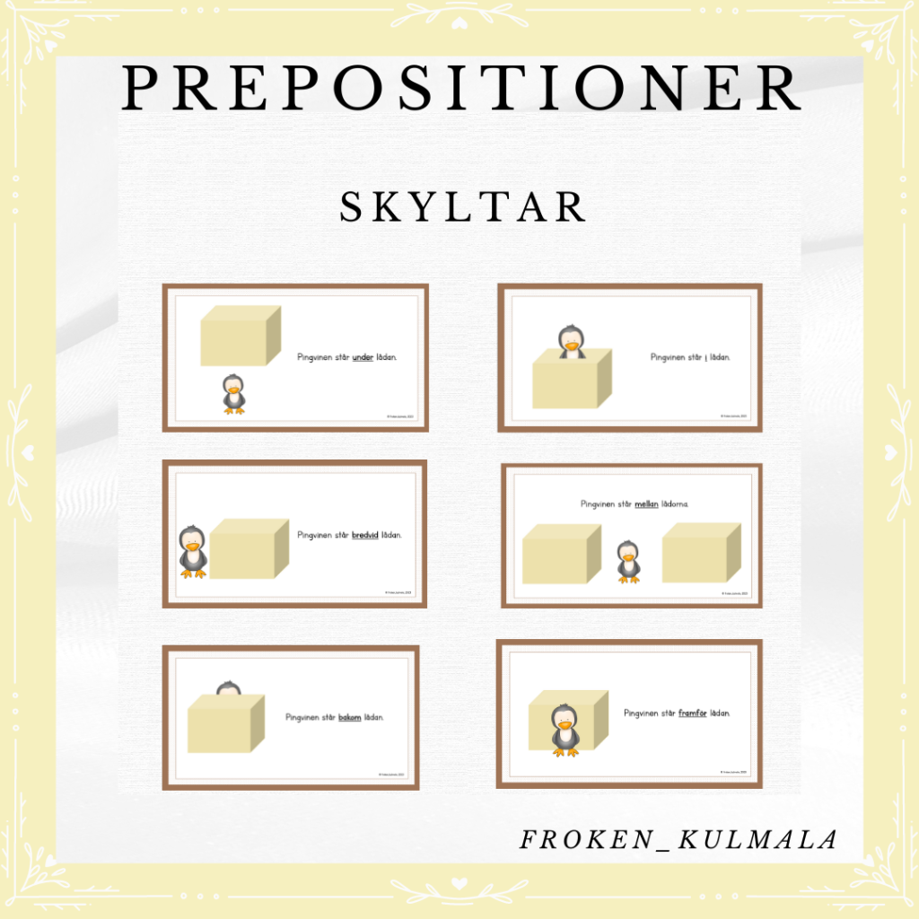 Prepositioner skyltar