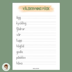 Välskrivning påsk