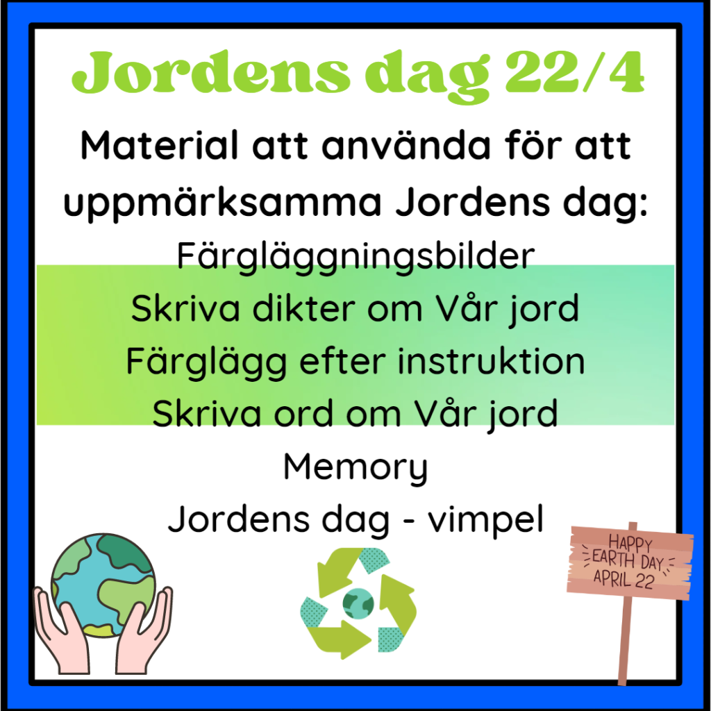 JORDENS DAG 22/4 – TEMAPAKET