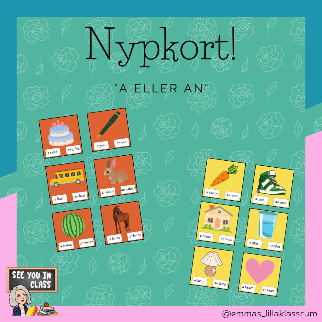 Nypkort – engelska ”a eller an”