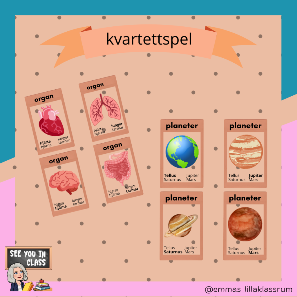 Kvartettspel – olika ämnen