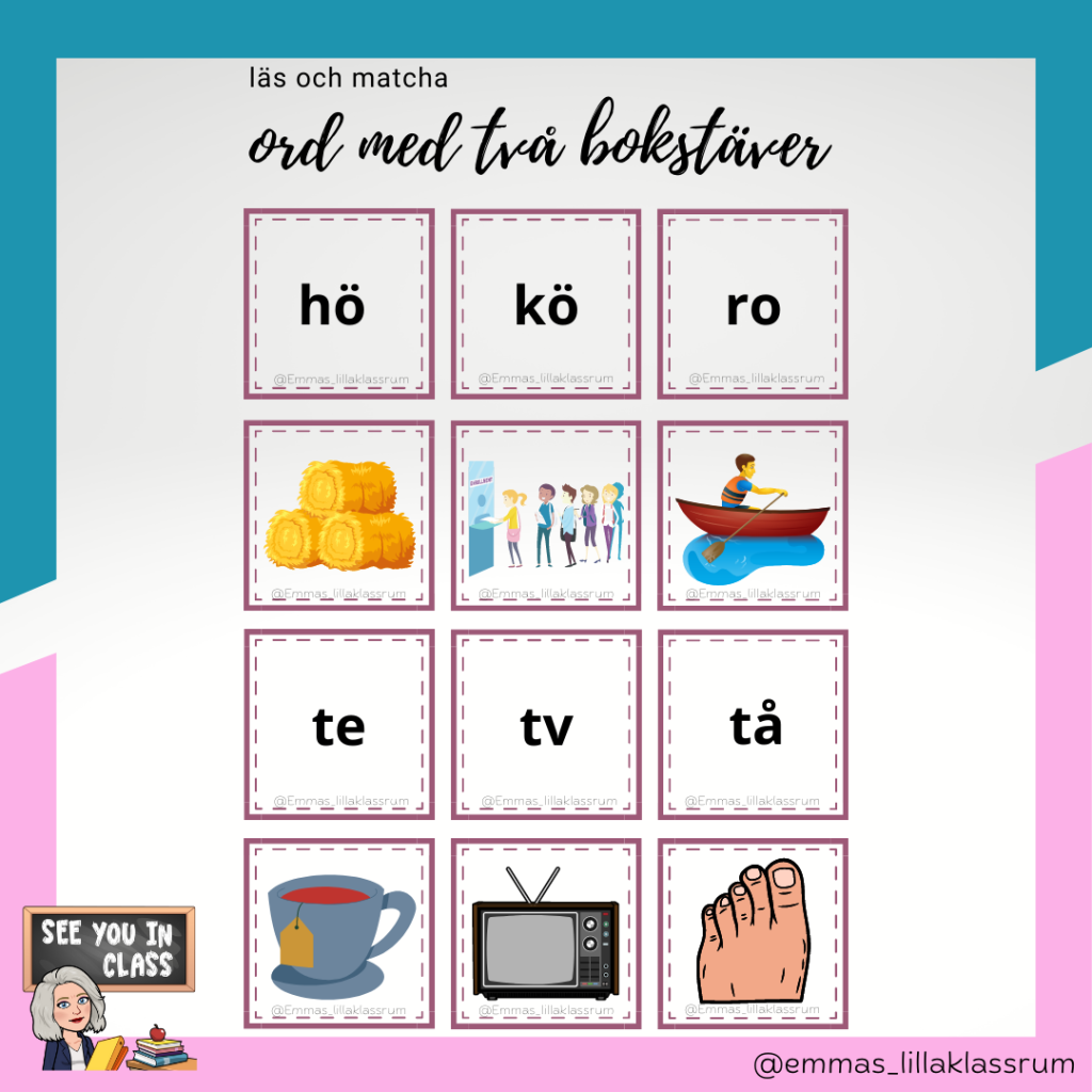 Träna stavning – matcha ordbild med bild