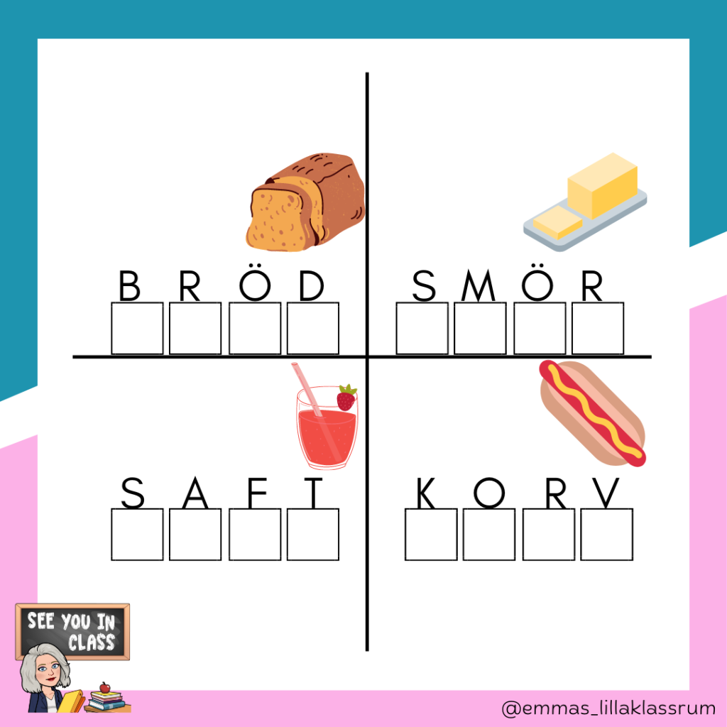 Jag kan skriva, läsa och stava – mat