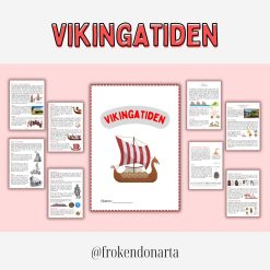 Vikingatiden helt arbetsområde ( texthäfte med frågor/uppgifter + begreppskort + instuderingsfrågor med tillhörande facit + prov med tillhörande facit)