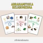 Abrahamitiska religionerna helt arbetsområde (3 texthäften med frågor/uppgifter + begreppskort + instuderingsfrågor + 2 prov) - bild 1