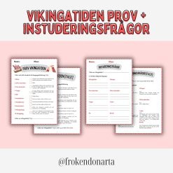 Vikingatiden - Prov + Facit till prov + Instuderingsfrågor + Facit till instuderings frågor