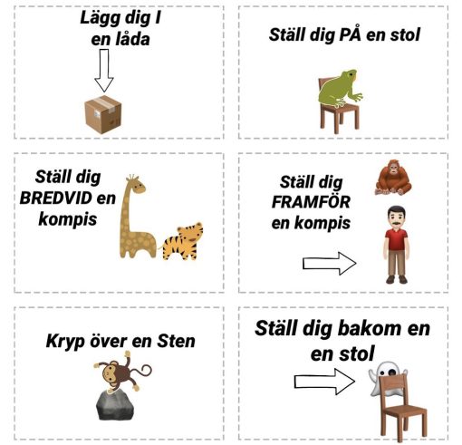 Uppdragskort -Lägesord 18 kort