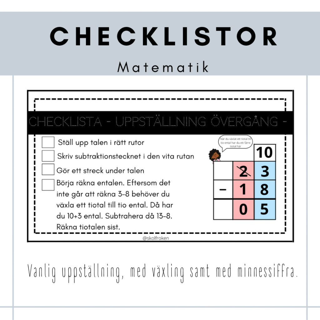 Checklista matematik