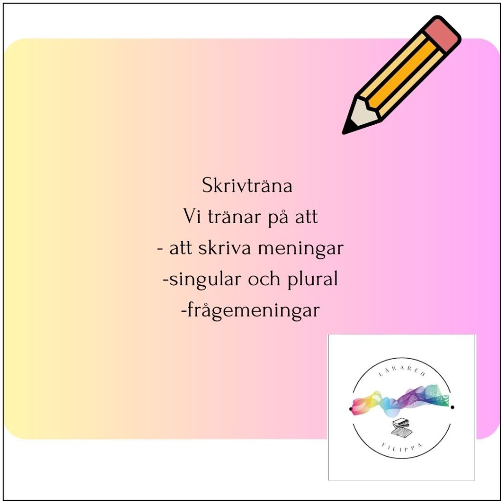 Skrivträna – att skriva meningar