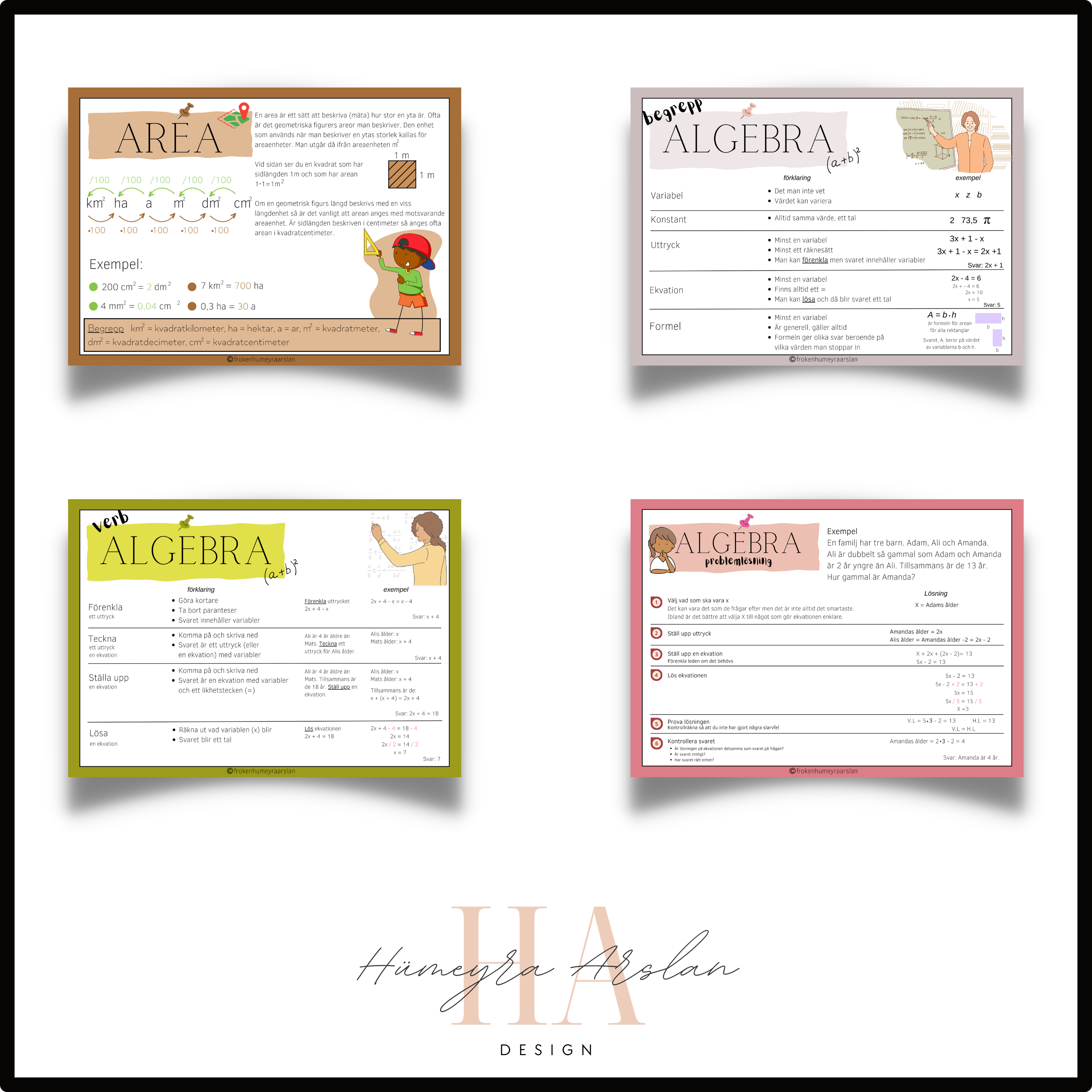 17 affischer om olika matematiska områden