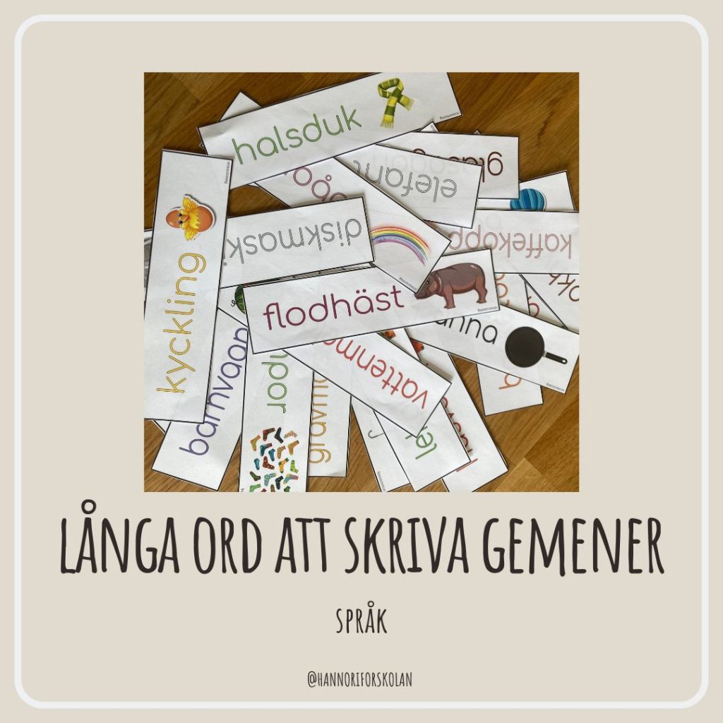 Långa ord att skriva – gemener