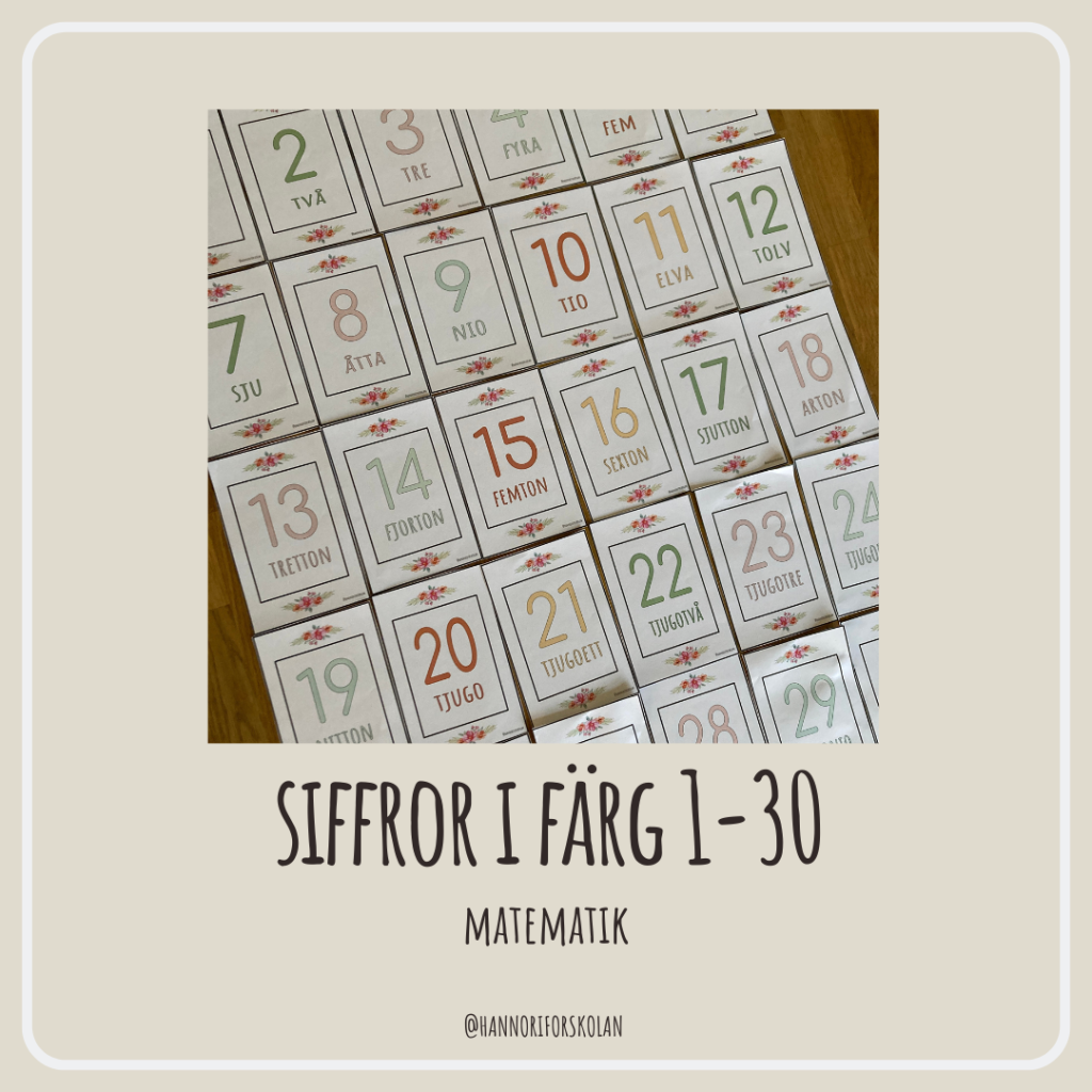Siffror i färg 1-30