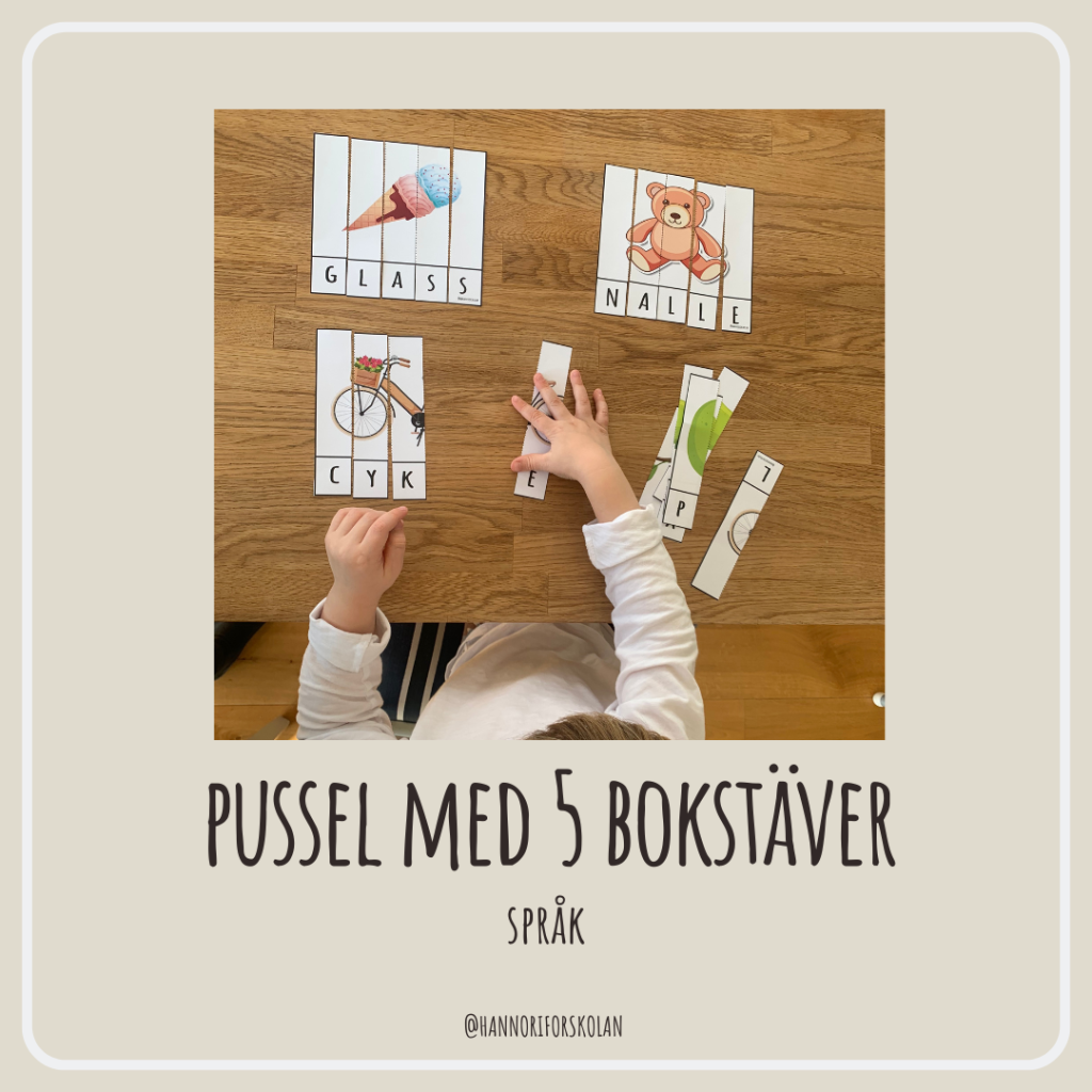 Pussel med 5 bokstäver