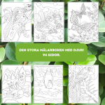 Målarbok djur 94 sidor - bild 1