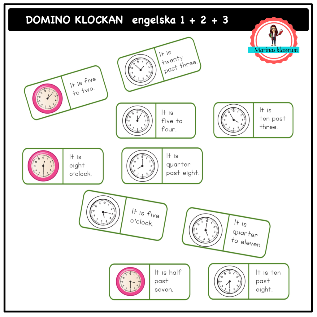 Domino – the clock – 1 + 2 +3