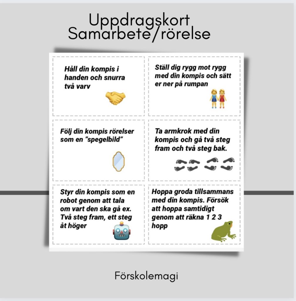 Uppdragskort-Samarbete/rörelse 18 kort