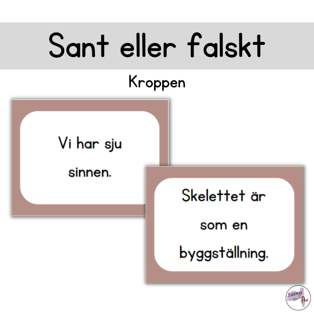 Sant eller falskt kroppen