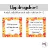 Uppdragskort antal, addition och subtraktion med talen 0-10