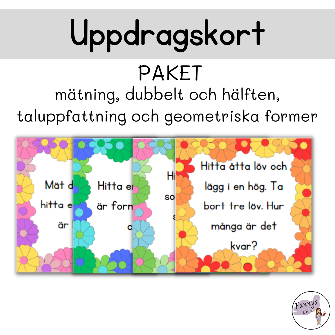 PAKET Uppdragskort Med M tning Geometriska Former Dubbelt Och PAKET Uppdragskort Med M tning Geometriska Former Dubbelt Och