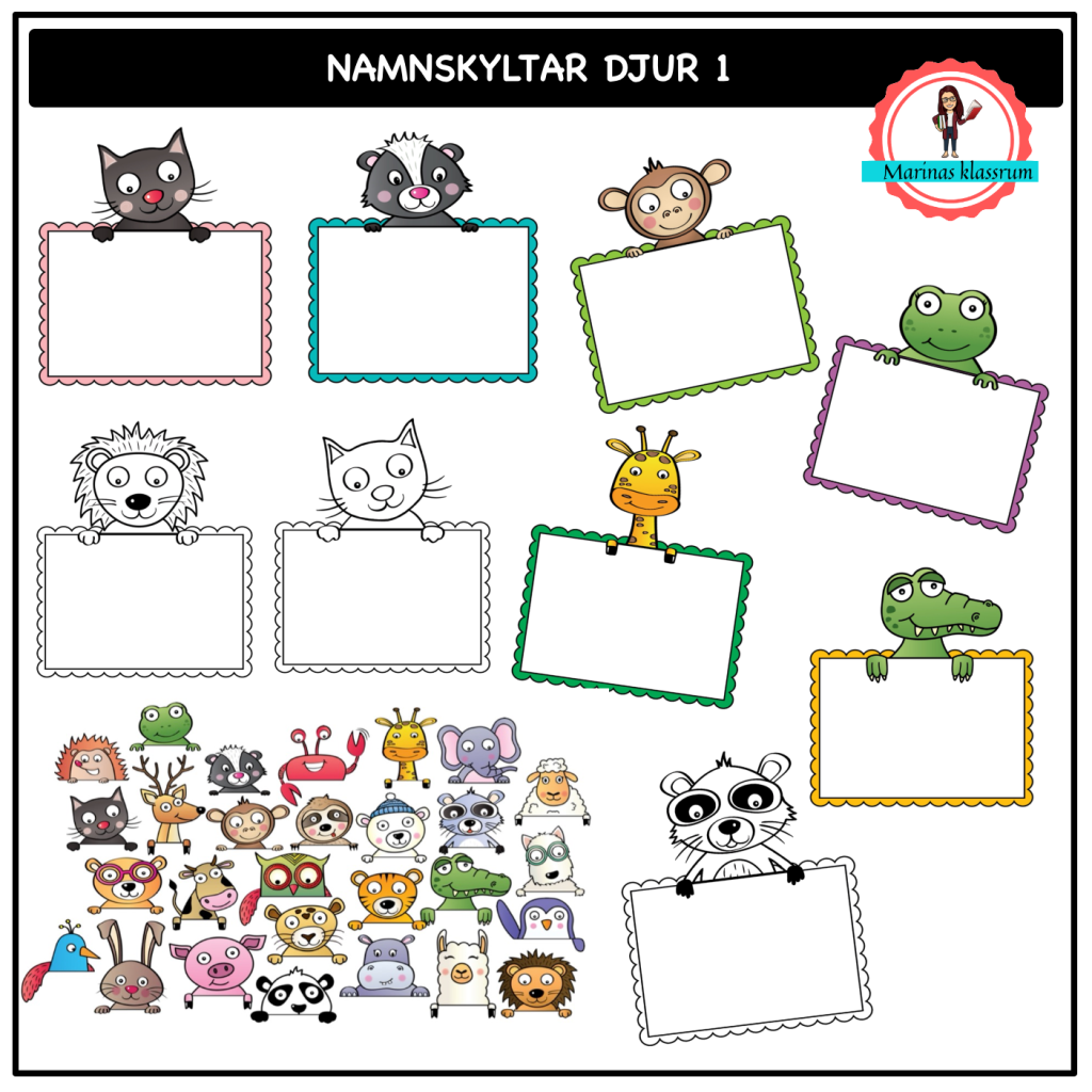 Namnskyltar djur 1