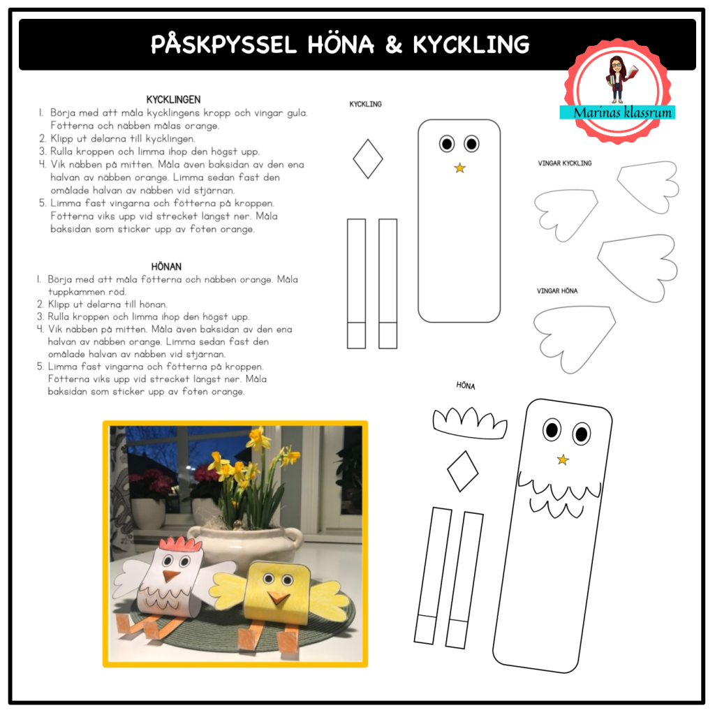 Påskpyssel – hönan och kycklingen
