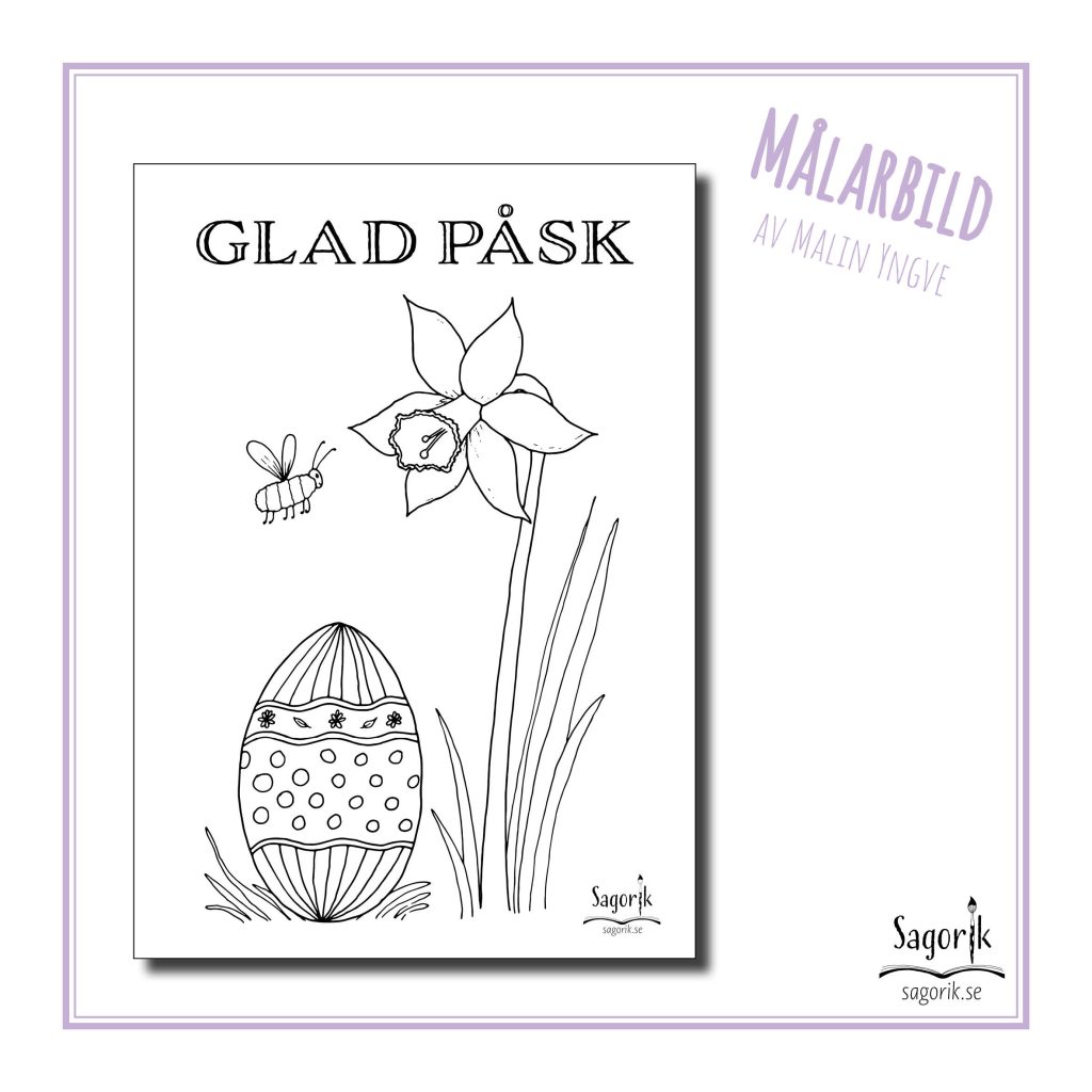 Målarbild – Påsklilja och humla