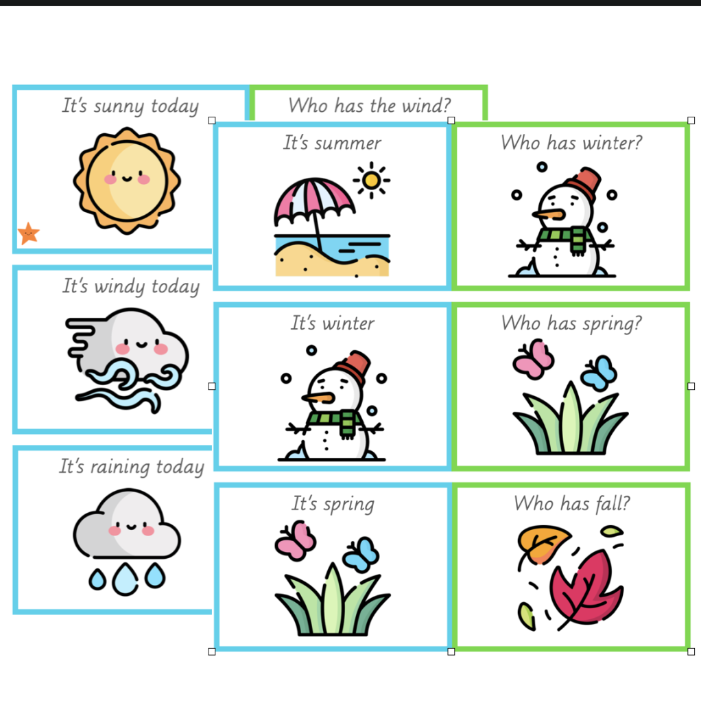 I have – who has? Weather and seasons